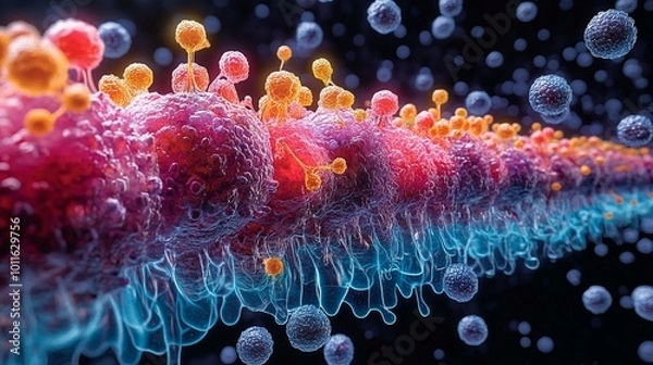Obraz this A visual representation of the role of Toll-like receptors (TLRs) in pathogen recognition and immune activation.