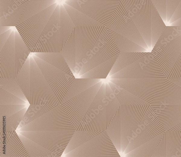 Fototapeta Vector modern seamless geometry pattern, neutral boho beige monochrome print for textile, packaging