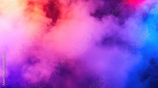Fototapeta Colorful lights dance through swirling smoke, creating a mesmerizing abstract atmosphere