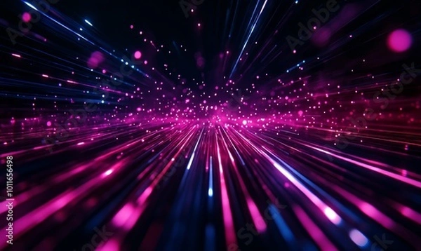 Fototapeta Vibrant Digital Light Design with Holographic Elements