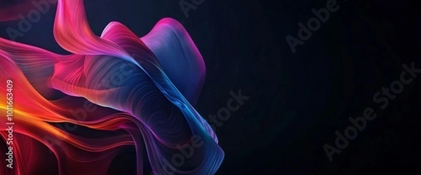 Fototapeta Colorful Abstract Background with Twisted Ribbon Shapes. AI generated illustration