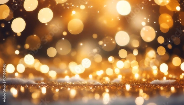 Obraz Golden glitter bokeh festive background