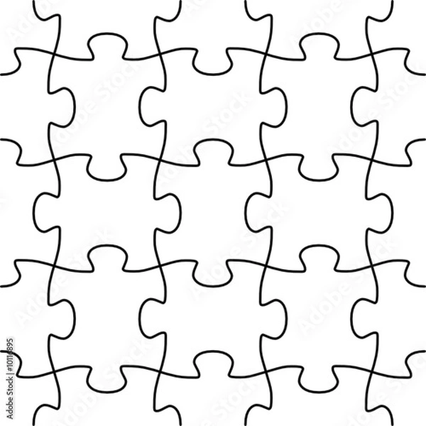 Obraz Seamless vector shape of puzzle game