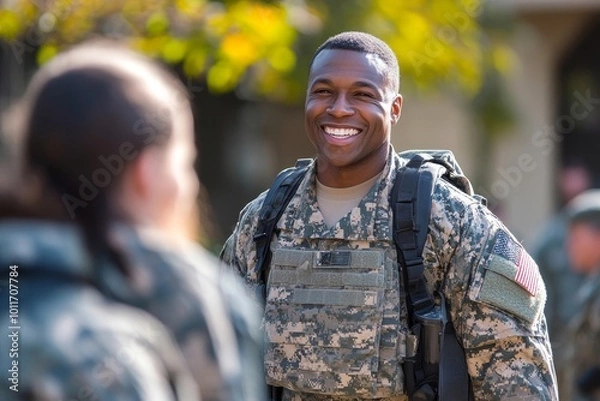 Fototapeta Military Student Education. Army Soldier Veteran, Generative AI