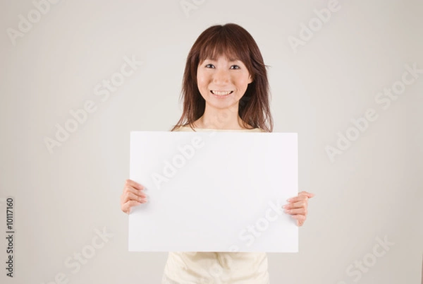 Obraz プラカードを持つ女性