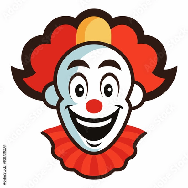 Fototapeta clown with heart vector illustration with white background