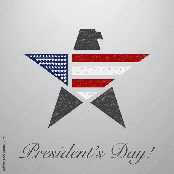 Fototapeta Presidents day background with eagle and star