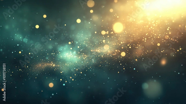 Fototapeta Abstract background with glowing particles and bokeh effects, creating dreamy atmosphere