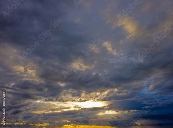 Fototapeta Cloudy sky background overlay. Ideal for sky replacement