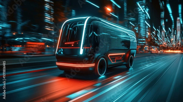 Fototapeta Design of High-Precision AI-Controlled Cargo Transport Map
