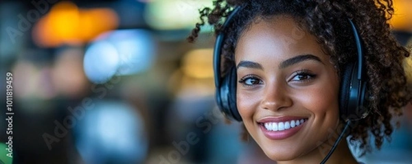 Fototapeta Customer Support Call Center Operator, Generative AI