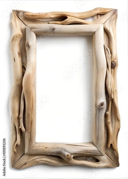 Fototapeta Versatile Solid Drift Wood Picture Frame: Custom Photo, Art, and Wall Display Options for Every Decor Style with blank copyspace background