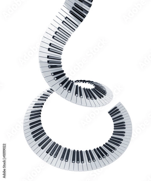 Fototapeta 3d rendering of piano keys in a spiral