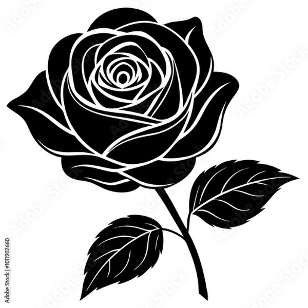 Obraz black rose isolated on white