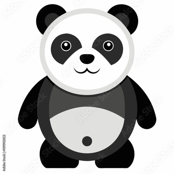 Fototapeta cute panda with white background 