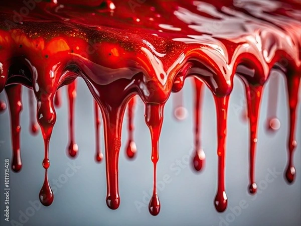 Obraz Blood dripping design with a transparent background, perfect for horror-themed and Halloween projects, unleashing creativity in your designs with chilling visual effects and dark allure.