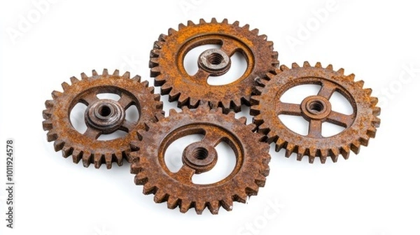 Fototapeta Rusted Gears - AI Generated