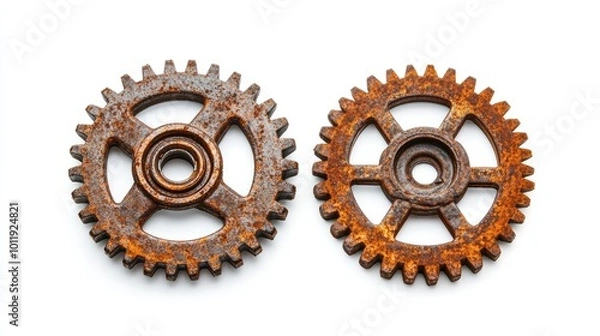 Fototapeta Rusted Gears - AI Generated
