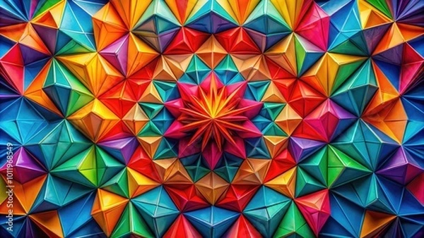 Fototapeta Colorful Abstract Shapes Drawing with Geometric Patterns for Modern Art and Design Projects