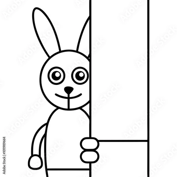 Obraz rabbit with sign