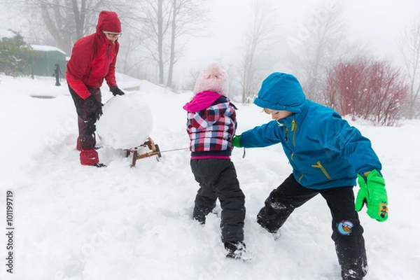 Obraz Schneemann bauen