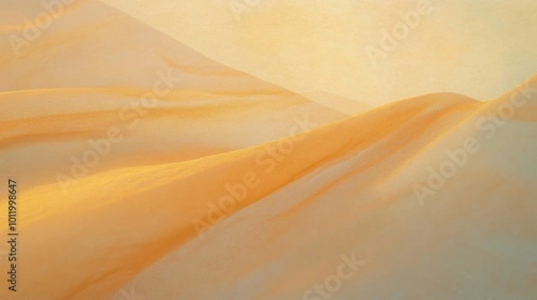 Obraz Gentle waves of golden fabric create a soothing ambiance filled with warm sunlight