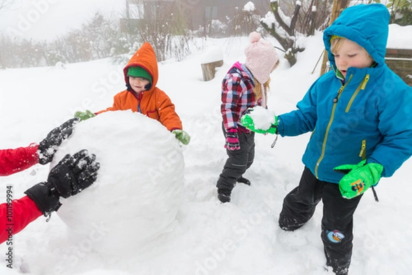 Obraz Schneemann bauen