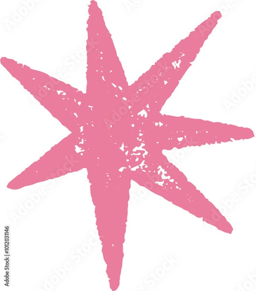 Obraz Star shape. Abstract pencil and crayon kids drawing. Spiky geometric element. Hand drawn rough edge sparkle