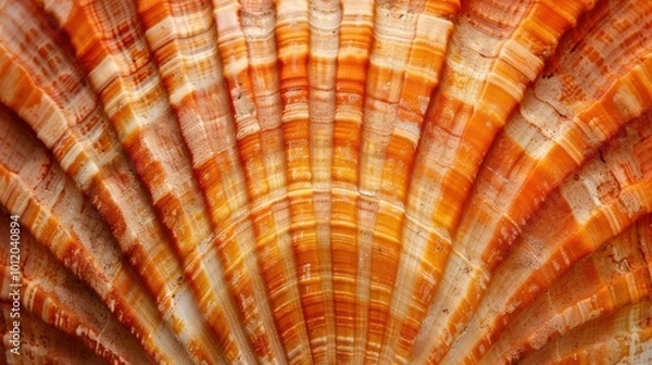 Fototapeta Abstract depiction of a nautilus shell, focusing on its intricate geometric design. The shell's natural swirl is a stunning visual element in this art piece.