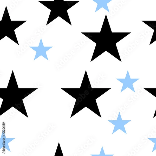 Obraz A seamless fabric pattern with the stars on a white background.