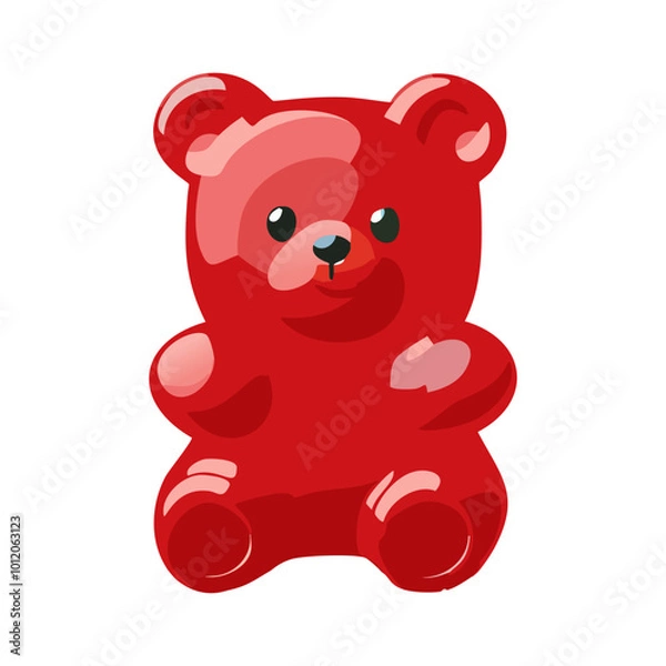 Obraz Red gummy bear isolated on white
