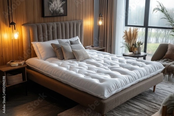 Fototapeta Mattress Memory Foam Bed Topper, Generative AI