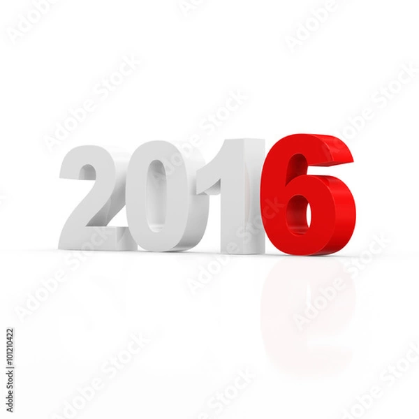 Obraz New Year 2016 Symbol isolated on white background