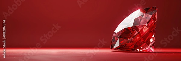 Obraz Stunning Garnet Gemstone with Deep Red Color Isolated on a Purple Background