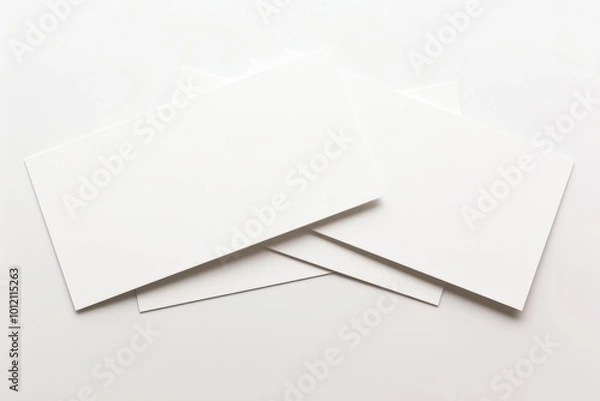 Obraz Elegant Blank Business Cards for Professional Use: Versatile Mockup Template on a Neutral Background for Customizable Branding and Design

