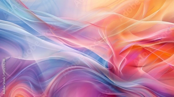 Fototapeta Vibrant Pastel Masterpiece Abstract Art with Fluid Lines and Harmonious Colors