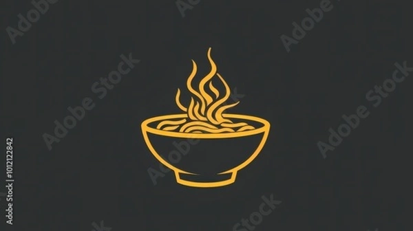 Obraz A steaming bowl of noodles with swirling steam above