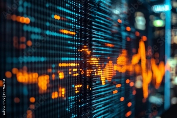 Fototapeta Stock market and trading, digital graph, Generative AI
