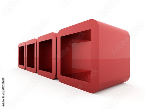 Fototapeta Abstract geometric cubes concept rendered