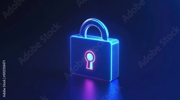 Obraz Padlock With Keyhole Icon in Personal Data Security -- AI Generated