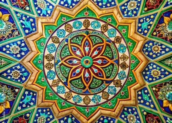 Obraz Elegant Representation of Sunni Islam Symbol with Intricate Designs and Vibrant Colors on Canvas