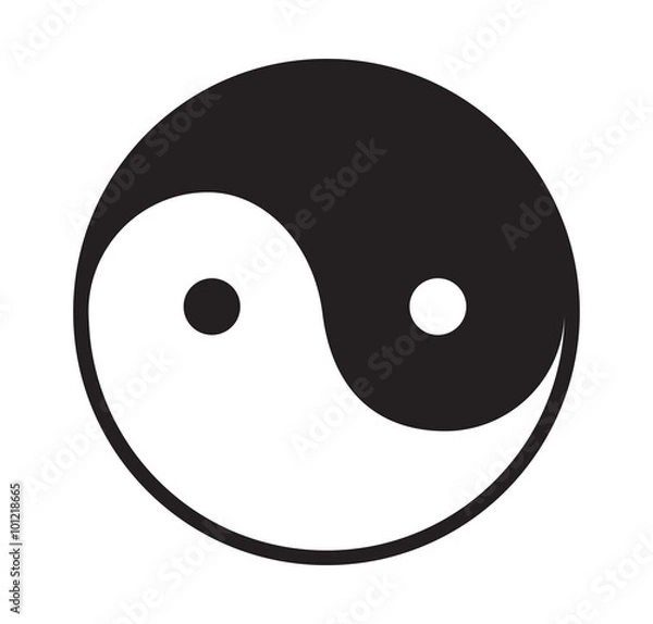 Obraz Ying and yang vector icon.