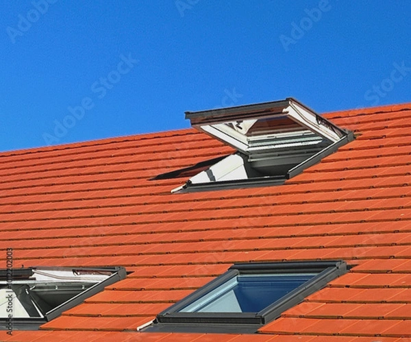 Obraz moderne Dachfenster an einem Schrägdach