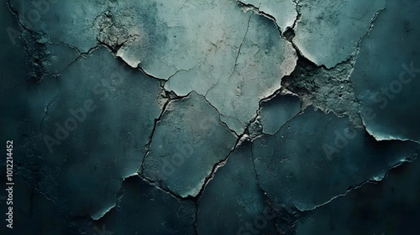 Obraz Abstract Background - Teal Cracked Wall Texture
