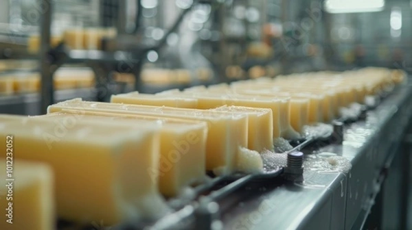 Obraz Process of soap production on a manufacturing line