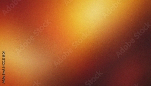 Fototapeta Warm Beige, Mustard Yellow, Burnt Orange, Vibrant Dark reddish brown noise texture effect. Bold grainy gradient with smooth flowing gradient textures
