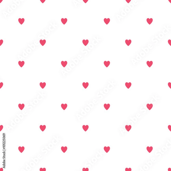 Obraz Seamless geometric pattern with hearts. Vector repeating texture