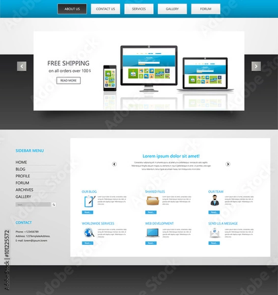 Fototapeta Corporate Website template design
