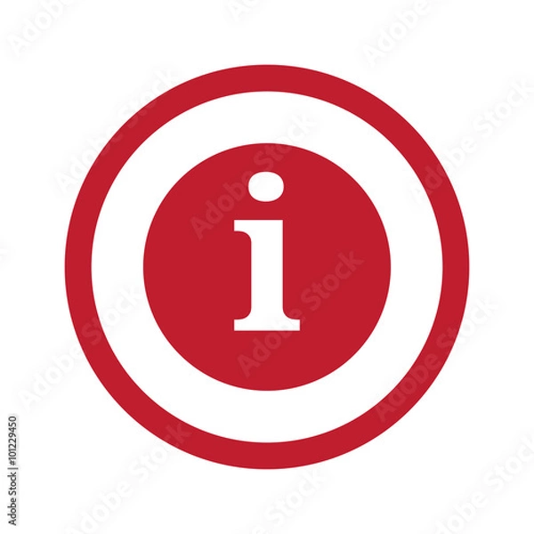 Obraz Flat red Information icon in circle on white