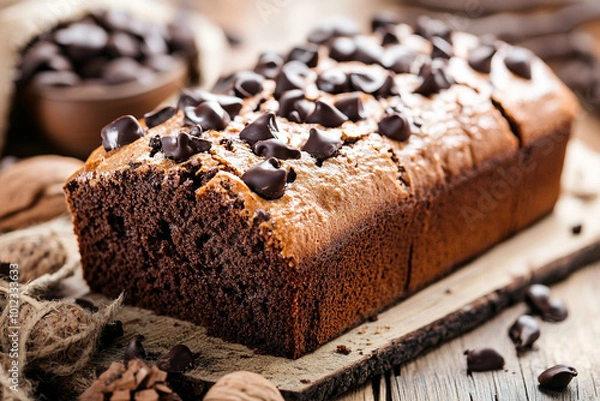 Fototapeta Bread with chocolate chip generative AI